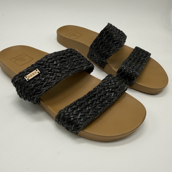 Reef Shoes - Reef Womens Cushion Vista ll Black Braid Sandal Size 8 EUC Beach Vacation
